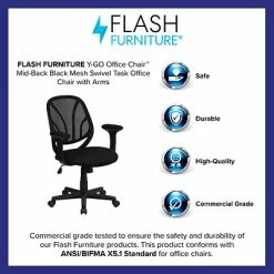 Best reviews of ❤️ Task Chairs Flash Furniture Mid Back Mesh Computer Task Chair With Arms, Black 🎁 -Office Chairs Online store unnamed file 5029