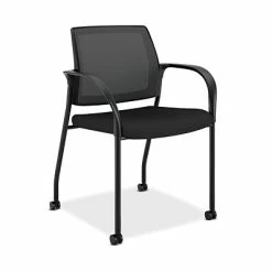 Cheap 🔔 Task Chairs HON Ignition Mesh/Fabric Multi-Purpose Stacking Chair, 4-Leg, Fixed Arms, Black (HONIS107HIMCU10) 😍