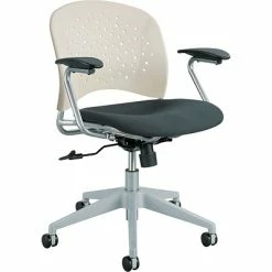 Budget 😉 Safco Task Chairs Rêve Series Task Chair, Round Plastic Back, Polyester Seat, Black Seat/Latte 😀