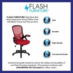Promo 😉 Office Chairs Flash Furniture Ergonomic Mesh Swivel High Back Office Chair, Red (HL00161BKRED) 👏 -Office Chairs Online store unnamed file 507