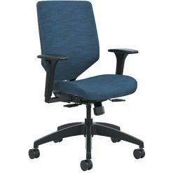 Brand new 🎉 Task Chairs HON Solve Upholstered Charcoal ReActiv Back Mid-Back Task Chair, Midnight Seat Fabric (HONSVU1ACLC90TK) 👏