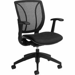 Hot Sale 🤩 Task Chairs GIS Global Roma™ Mid-Back Task Chair With Arms, Mesh/Fabric, Coal 🥰