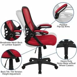 Promo 😉 Office Chairs Flash Furniture Ergonomic Mesh Swivel High Back Office Chair, Red (HL00161BKRED) 👏 -Office Chairs Online store unnamed file 509