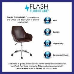 Best reviews of 😉 Office Chairs Flash Furniture Cortana LeatherSoft Swivel Home And Office Mid-Back Chair, Brown (DS8012LBBRN) 🥰 -Office Chairs Online store unnamed file 525