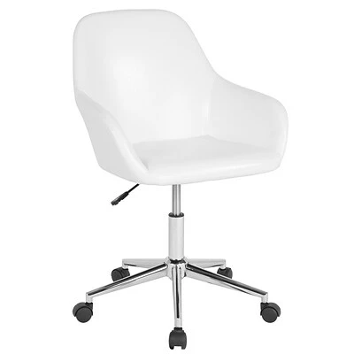 Outlet 🔥 Office Chairs Flash Furniture Cortana LeatherSoft Swivel Home And Office Mid-Back Chair, White (DS8012LBWH) ⭐ 3 Outlet 🔥 Office Chairs Flash Furniture Cortana LeatherSoft Swivel Home And Office Mid-Back Chair, White (DS8012LBWH) ⭐