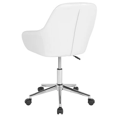 Outlet 🔥 Office Chairs Flash Furniture Cortana LeatherSoft Swivel Home And Office Mid-Back Chair, White (DS8012LBWH) ⭐ 7 Outlet 🔥 Office Chairs Flash Furniture Cortana LeatherSoft Swivel Home And Office Mid-Back Chair, White (DS8012LBWH) ⭐ - Image 5