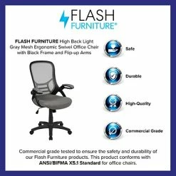 Discount ⭐ Office Chairs Flash Furniture Ergonomic Mesh Swivel High Back Office Chair, Light Gray (HL00161BKGY) 😍 -Office Chairs Online store unnamed file 558