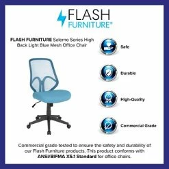 Hot Sale 🤩 Office Chairs Flash Furniture Salerno Series Ergonomic Mesh Swivel High Back Office Chair, Light Blue (GOWY193ALTBL) 💯 -Office Chairs Online store unnamed file 605