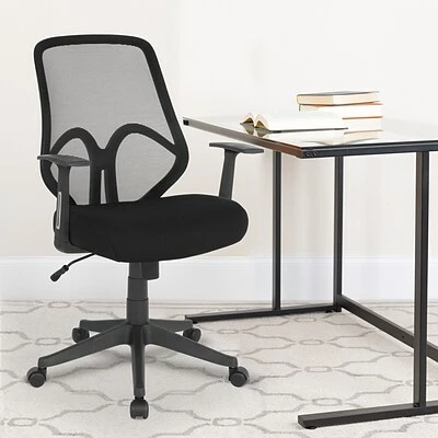 Promo 😍 Office Chairs Flash Furniture Salerno Series Ergonomic Mesh Swivel High Back Office Chair, Black (GOWY193AABK) ❤️ 4 Promo 😍 Office Chairs Flash Furniture Salerno Series Ergonomic Mesh Swivel High Back Office Chair, Black (GOWY193AABK) ❤️ - Image 2