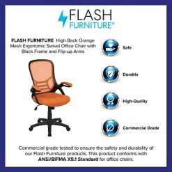 Buy 🔥 Office Chairs Flash Furniture Ergonomic Mesh Swivel High Back Office Chair, Orange (HL00161BKOR) 💯 -Office Chairs Online store unnamed file 636