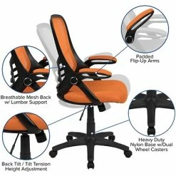 Buy 🔥 Office Chairs Flash Furniture Ergonomic Mesh Swivel High Back Office Chair, Orange (HL00161BKOR) 💯 -Office Chairs Online store unnamed file 638