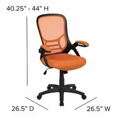 Buy 🔥 Office Chairs Flash Furniture Ergonomic Mesh Swivel High Back Office Chair, Orange (HL00161BKOR) 💯 -Office Chairs Online store unnamed file 639