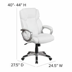 Cheapest 😉 Executive/Managerial Chairs Flash Furniture Faux Leather Mid-Back Executive Office Chair, White (GO2236MWH) 🔥 -Office Chairs Online store unnamed file 680