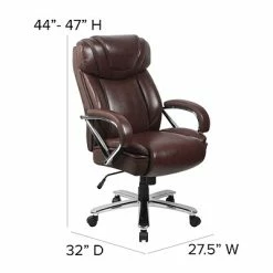 Promo 🤩 Executive/Managerial Chairs Flash Furniture HERCULES Series 500 Big & Tall Leather Executive Swivel Office Chair With Extra Wide Seat, Brown (GO2092M1BN) ✔️ -Office Chairs Online store unnamed file 690