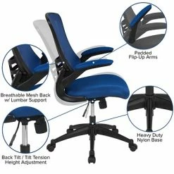 Best deal 🥰 Office Chairs Flash Furniture Ergonomic Mesh Swivel Mid-Back Task Office Chair, Blue (BLX5MBLUE) 👍 -Office Chairs Online store unnamed file 698