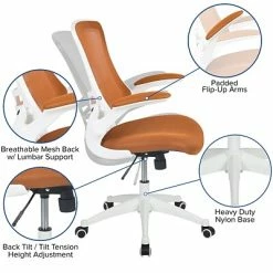 Best deal ❤️ Office Chairs Flash Furniture Ergonomic Mesh Swivel Mid-Back Task Office Chair, Tan (BLX5MWHTAN) 👍 -Office Chairs Online store unnamed file 707