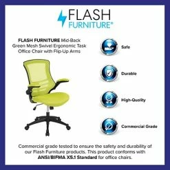 Best deal 👏 Office Chairs Flash Furniture Ergonomic Mesh Swivel Mid-Back Task Office Chair, Green (BLX5MGRN) 😀 -Office Chairs Online store unnamed file 714