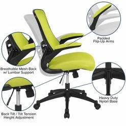 Best deal 👏 Office Chairs Flash Furniture Ergonomic Mesh Swivel Mid-Back Task Office Chair, Green (BLX5MGRN) 😀 -Office Chairs Online store unnamed file 716