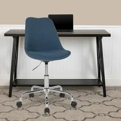 Flash Sale 💯 Office Chairs Flash Furniture Aurora Series Fabric Swivel Mid-Back Task Office Chair, Blue (CH152783BL) 🔔 -Office Chairs Online store unnamed file 735