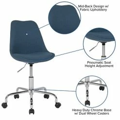 Flash Sale 💯 Office Chairs Flash Furniture Aurora Series Fabric Swivel Mid-Back Task Office Chair, Blue (CH152783BL) 🔔 -Office Chairs Online store unnamed file 739