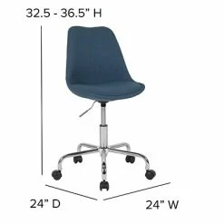 Flash Sale 💯 Office Chairs Flash Furniture Aurora Series Fabric Swivel Mid-Back Task Office Chair, Blue (CH152783BL) 🔔 -Office Chairs Online store unnamed file 740