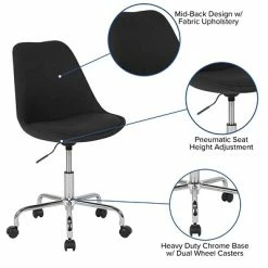 Promo ⭐ Office Chairs Flash Furniture Aurora Series Fabric Swivel Mid-Back Task Office Chair, Black (CH152783BK) 🤩 -Office Chairs Online store unnamed file 748
