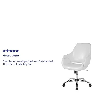 Hot Sale ๐ฏ Office Chairs Flash Furniture Madrid LeatherSoft Swivel Home And Office Mid-Back Chair, White (CH177280WH) ๐ฅ 7 Hot Sale ๐ฏ Office Chairs Flash Furniture Madrid LeatherSoft Swivel Home And Office Mid-Back Chair, White (CH177280WH) ๐ฅ - Image 5