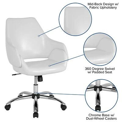 Hot Sale ๐ฏ Office Chairs Flash Furniture Madrid LeatherSoft Swivel Home And Office Mid-Back Chair, White (CH177280WH) ๐ฅ 8 Hot Sale ๐ฏ Office Chairs Flash Furniture Madrid LeatherSoft Swivel Home And Office Mid-Back Chair, White (CH177280WH) ๐ฅ - Image 6