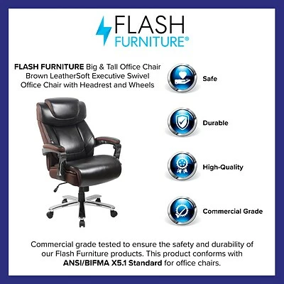 Hot Sale ๐งจ Executive/Managerial Chairs Flash Furniture LeatherSoft Executive Office Chair, Brown (GO2223BN) ๐ 6 Hot Sale ๐งจ Executive/Managerial Chairs Flash Furniture LeatherSoft Executive Office Chair, Brown (GO2223BN) ๐ - Image 4