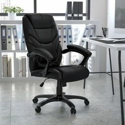 Deals 😀 Executive/Managerial Chairs Flash Furniture 18 - 21.5''H High Back Leather Overstuffed Executive Office Chair, Black 💯 -Office Chairs Online store unnamed file 771
