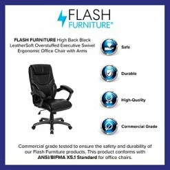Deals 😀 Executive/Managerial Chairs Flash Furniture 18 - 21.5''H High Back Leather Overstuffed Executive Office Chair, Black 💯 -Office Chairs Online store unnamed file 773