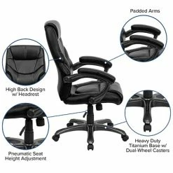 Deals 😀 Executive/Managerial Chairs Flash Furniture 18 - 21.5''H High Back Leather Overstuffed Executive Office Chair, Black 💯 -Office Chairs Online store unnamed file 774