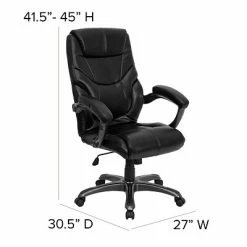 Deals 😀 Executive/Managerial Chairs Flash Furniture 18 - 21.5''H High Back Leather Overstuffed Executive Office Chair, Black 💯 -Office Chairs Online store unnamed file 775