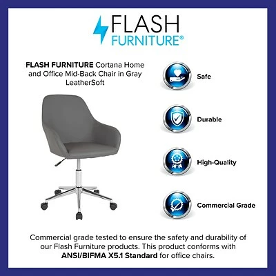 Flash Sale ๐ Office Chairs Flash Furniture Cortana LeatherSoft Swivel Home And Office Mid-Back Chair, Gray (DS8012LBGRY) ๐ 6 Flash Sale ๐ Office Chairs Flash Furniture Cortana LeatherSoft Swivel Home And Office Mid-Back Chair, Gray (DS8012LBGRY) ๐ - Image 4