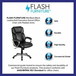 Best deal ❤️ Executive/Managerial Chairs Flash Furniture Faux Leather Mid-Back Executive Office Chair Black (GO2236MBK) 🛒 -Office Chairs Online store unnamed file 789