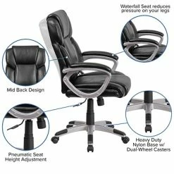 Best deal ❤️ Executive/Managerial Chairs Flash Furniture Faux Leather Mid-Back Executive Office Chair Black (GO2236MBK) 🛒 -Office Chairs Online store unnamed file 790