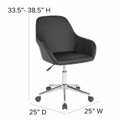 Promo 💯 Office Chairs Flash Furniture Cortana LeatherSoft Swivel Home And Office Mid-Back Chair, Black (DS8012LBBLK) 🎉 -Office Chairs Online store unnamed file 804