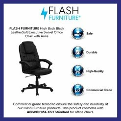 Budget 🥰 Executive/Managerial Chairs Flash Furniture High Back Leather Executive Swivel Office Chair, Black ⌛ -Office Chairs Online store unnamed file 817