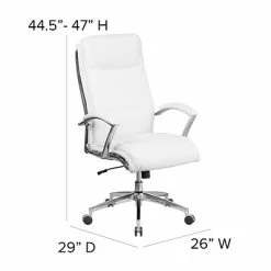 Outlet 🎁 Executive/Managerial Chairs Flash Furniture High Back Designer White Leather Executive Swivel Office Chair With Padded Arms And Chrome Base (GO2192WH) 🔔 -Office Chairs Online store unnamed file 828