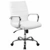 Cheapest ✔️ Executive/Managerial Chairs Flash Furniture Mid-Back Leather Executive Swivel Office Chair With Chrome Arms, White (GO-2286M-WH-GG) 😀