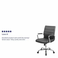 Hot Sale 👏 Flash Furniture Executive/Managerial Chairs Mid-Back Black Leather Executive Swivel Office Chair With Chrome Arms [GO-2286M-BK-GG] 💯 -Office Chairs Online store unnamed file 854