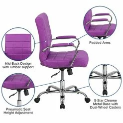 Coupon ⌛ Flash Furniture Executive/Managerial Chairs Mid-Back, Purple Vinyl Executive Swivel Office Chair With Chrome Arms [GO-2240-PUR-GG] ✨ -Office Chairs Online store unnamed file 863