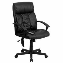 Hot Sale ⌛ Executive/Managerial Chairs Flash Furniture High Back Massaging Leather Executive Office Chair, Black 🤩