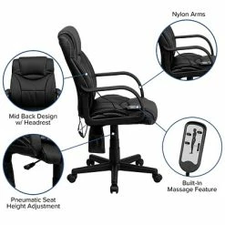 Cheapest ❤️ Executive/Managerial Chairs Flash Furniture High Back Leather Massaging Executive Office Chair, Black 🤩 -Office Chairs Online store unnamed file 905