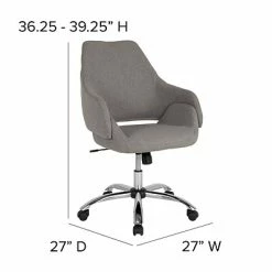 Flash Sale ⌛ Office Chairs Flash Furniture Madrid Fabric Swivel Home And Office Mid-Back Chair, Light Gray (CH177280LGYF) ✔️ -Office Chairs Online store unnamed file 924