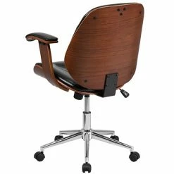 Promo ⌛ Executive/Managerial Chairs Flash Furniture Mid-Back Leather Executive Wood Swivel Office Chair, Black (SDSDM22355BK) ✨ -Office Chairs Online store unnamed file 974