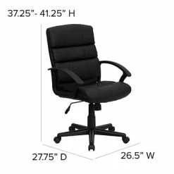 Buy 💯 Executive/Managerial Chairs Flash Furniture Mid-Back Leather Office Chair, Black ✨ -Office Chairs Online store unnamed file 980