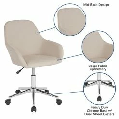 Flash Sale 😉 Office Chairs Flash Furniture Cortana Fabric Swivel Home And Office Mid-Back Chair, Beige (DS8012LBBGEF) ⌛ -Office Chairs Online store unnamed file 989