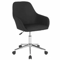 Cheap 👏 Office Chairs Flash Furniture Cortana Fabric Swivel Home And Office Mid-Back Chair, Black (DS8012LBBLKF) 😀