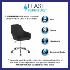 Cheap 👏 Office Chairs Flash Furniture Cortana Fabric Swivel Home And Office Mid-Back Chair, Black (DS8012LBBLKF) 😀 -Office Chairs Online store unnamed file 997